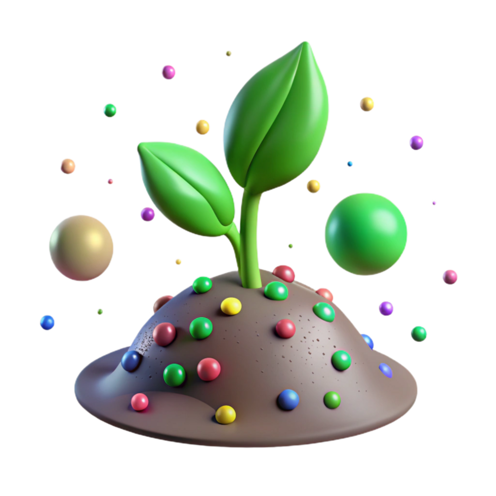 stunning minimalist Green Sprout Emerging From Soil Cutout premium png