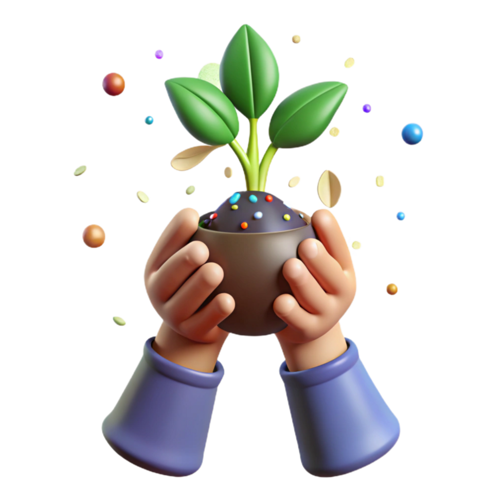 impressive modern Hands Holding Sapling Close Up Isolated Element exclusive png