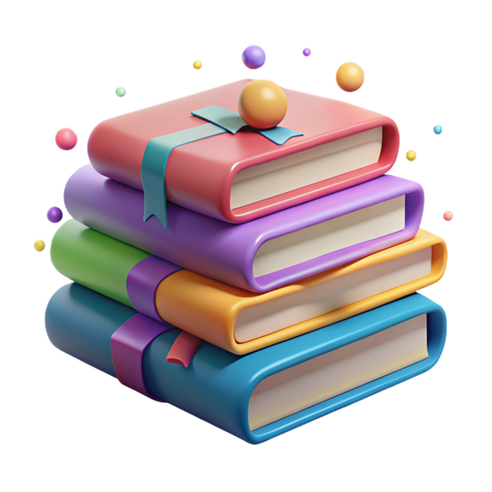 magnificent traditional Stack of Colorful Books Side View Transparent Background exclusive png
