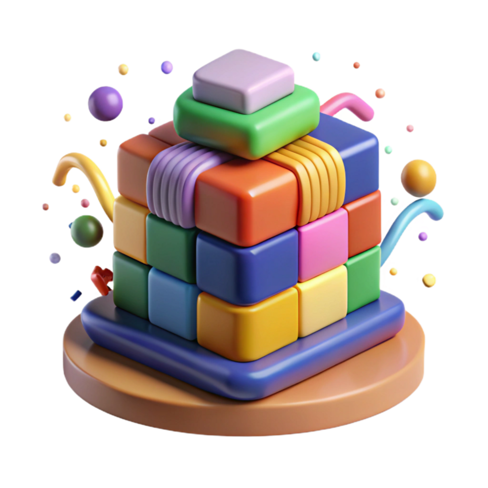 wonderful traditional Stack of Colorful Building Blocks Isolated high resolution png