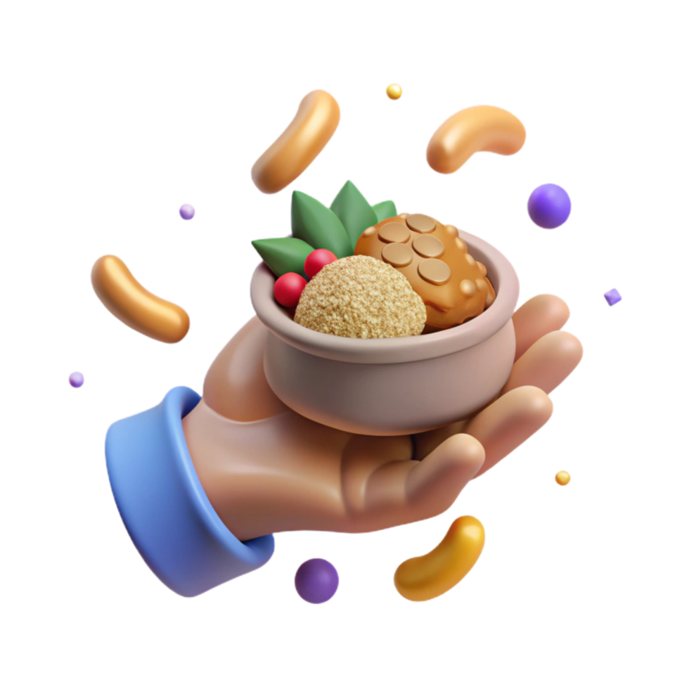 wonderful rustic Helping Hand Offering Food Compassionate Gesture Isolated premium png