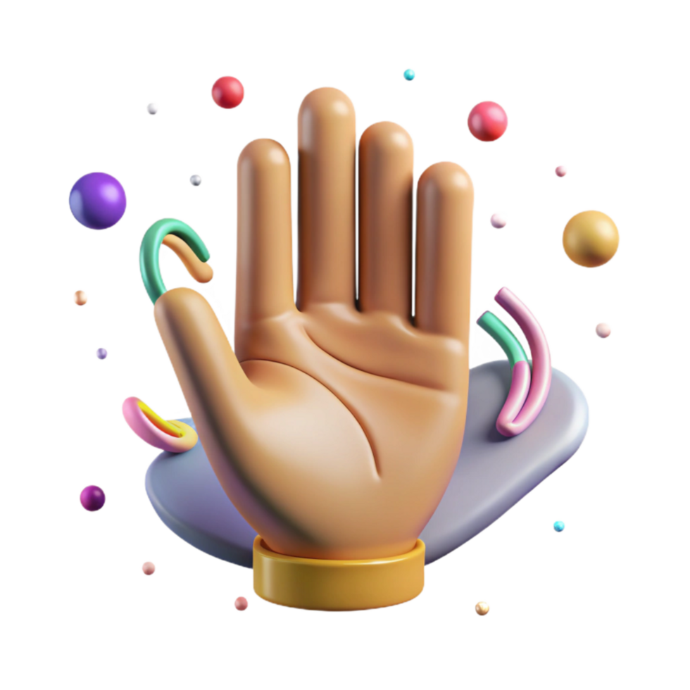 serene traditional Hand Symbol Isolated with Open Palm genuine png
