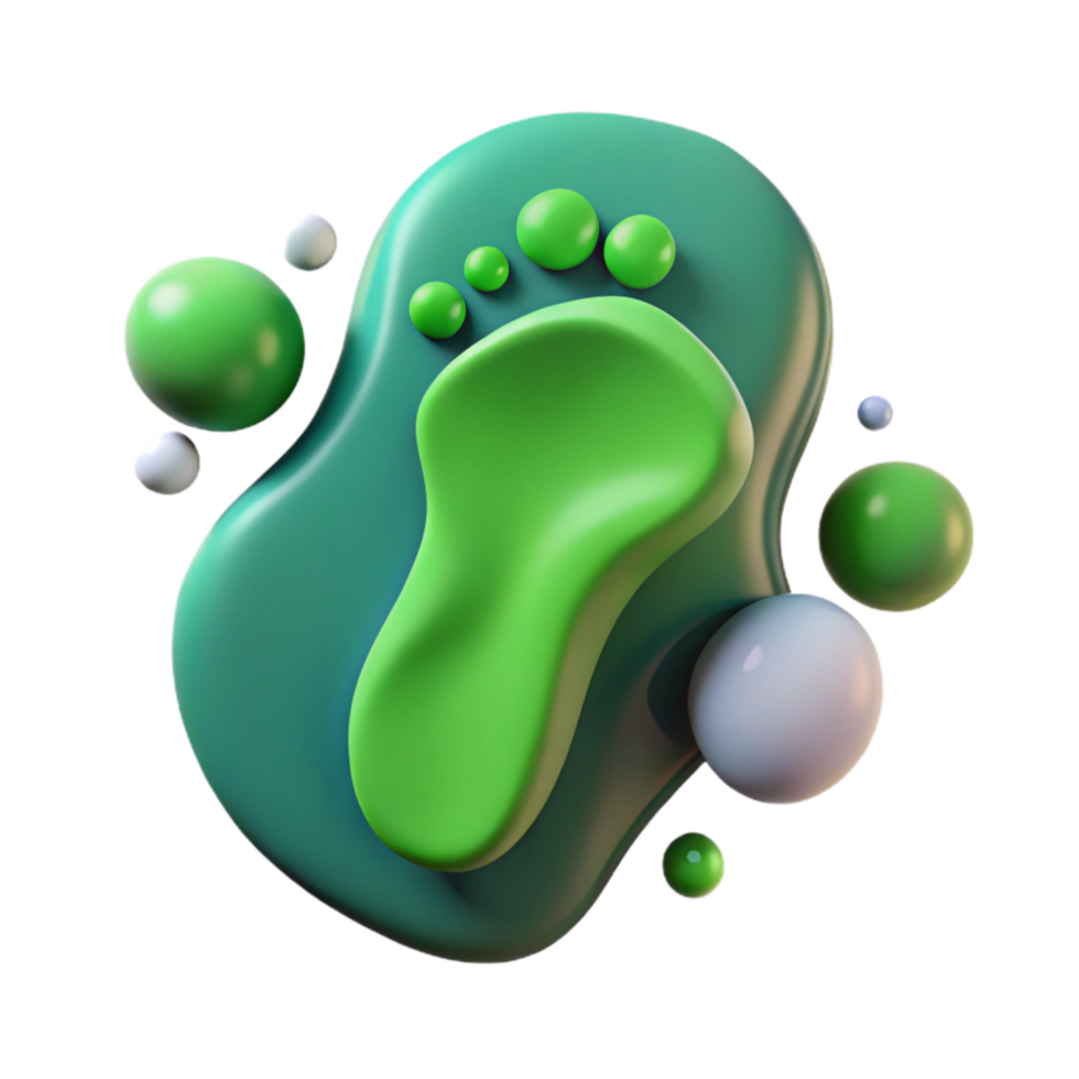 vibrant rustic Green Footprint Icon Minimalist Style Isolated authentic png