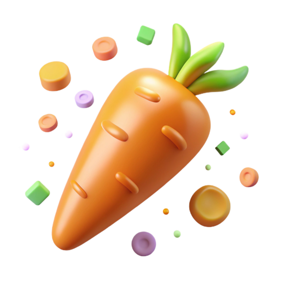 elegant minimalist Orange Carrot Freshly Dug with Transparent Background detailed png