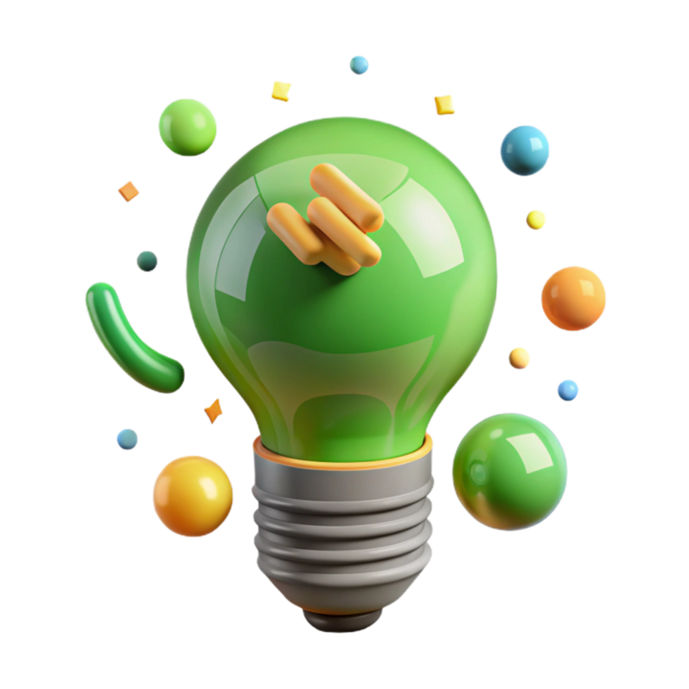 magnificent vintage Green Energy Lightbulb Icon Flat Design Isolated genuine png