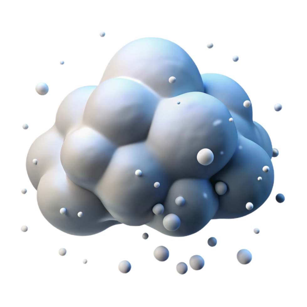elegant minimalist Heavy Snow Cloud with Falling Snowflakes Transparent Background png