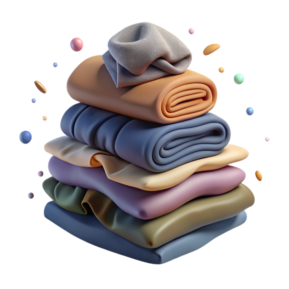 elegant modern Stack of Folded Clothes Neutral Colors Isolated detailed png