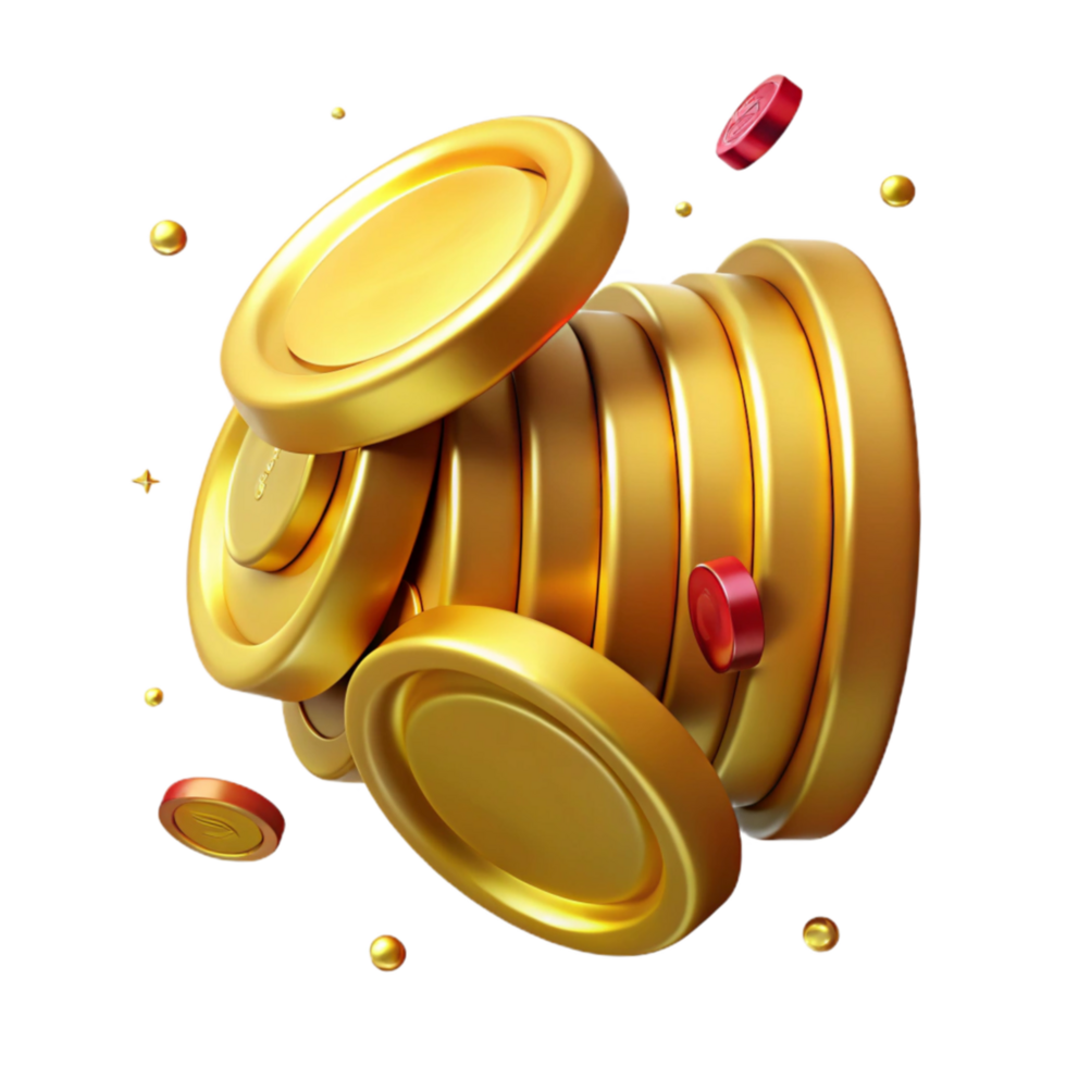 wonderful classic Stack of Gold Coins Isolated with Detail authentic png