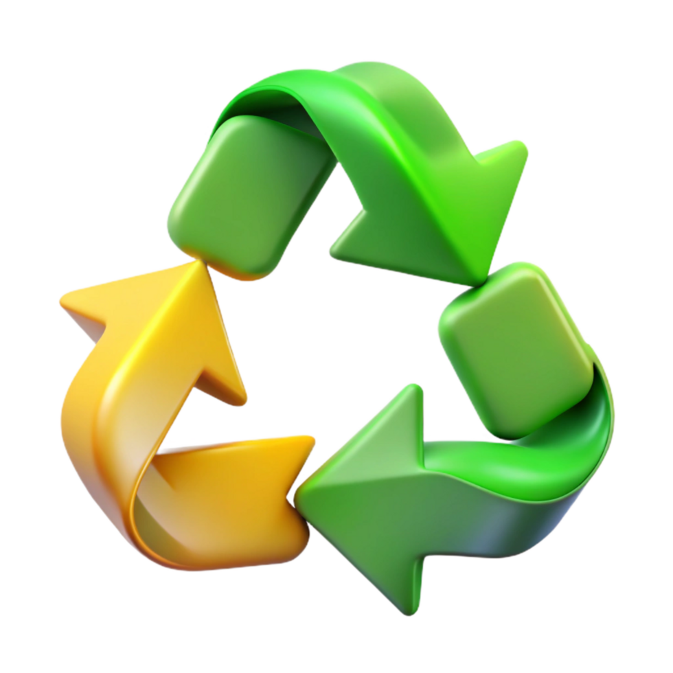 wonderful classic Recycle Symbol Arrow Green Gradient Cutout high quality png