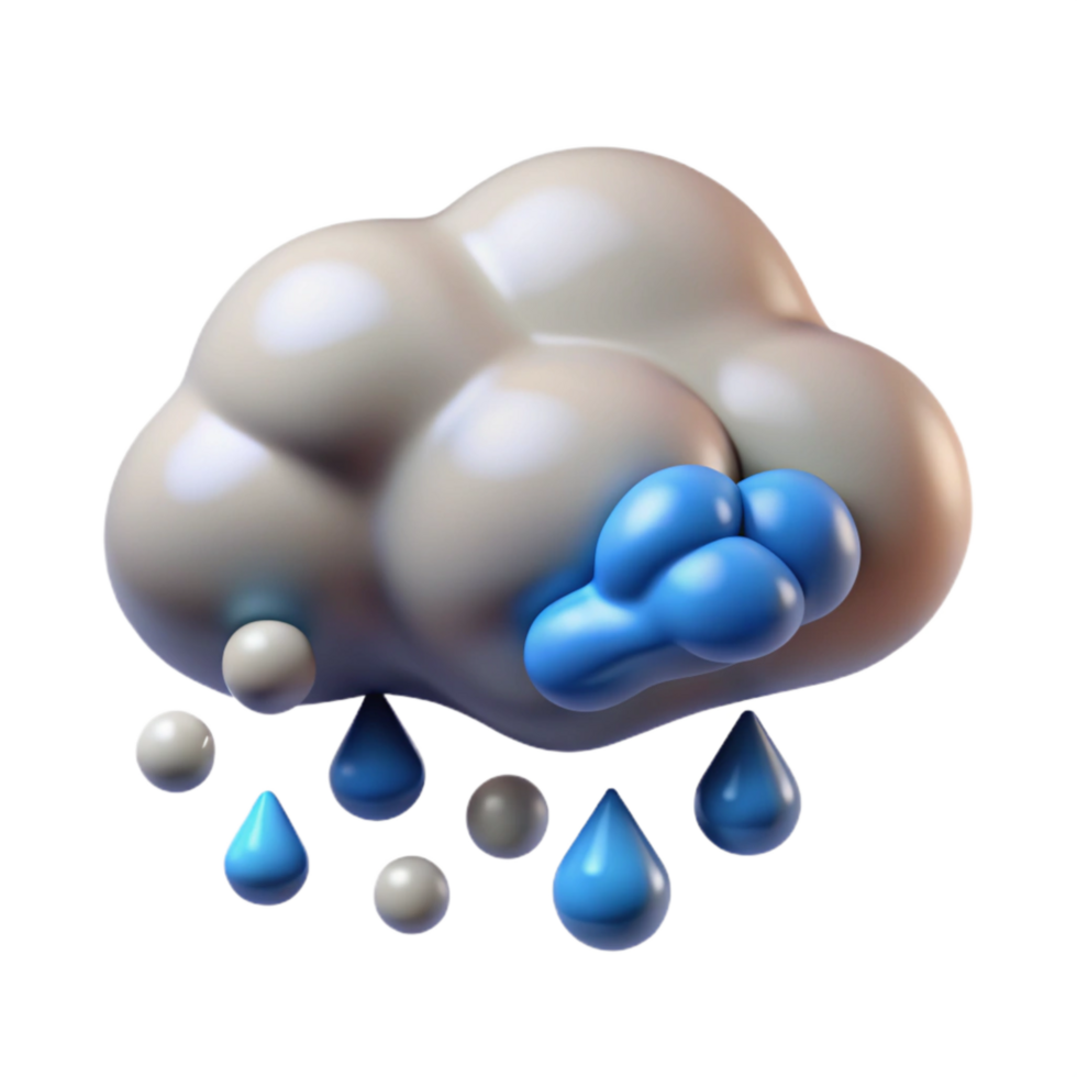 vibrant artistic Rain Cloud Pouring Water Cutout original png