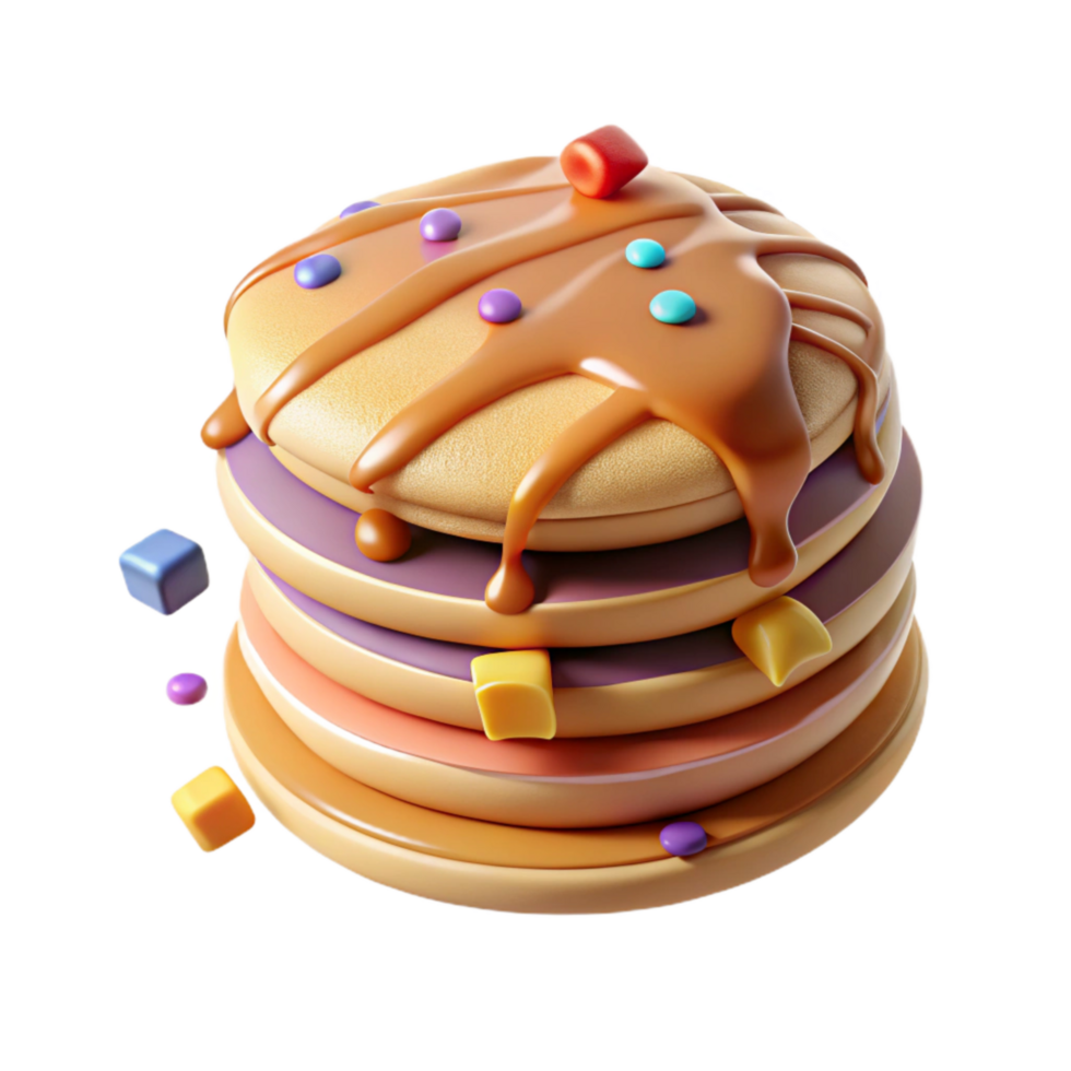wonderful rustic Stack of Pancakes Side View Transparent premium png