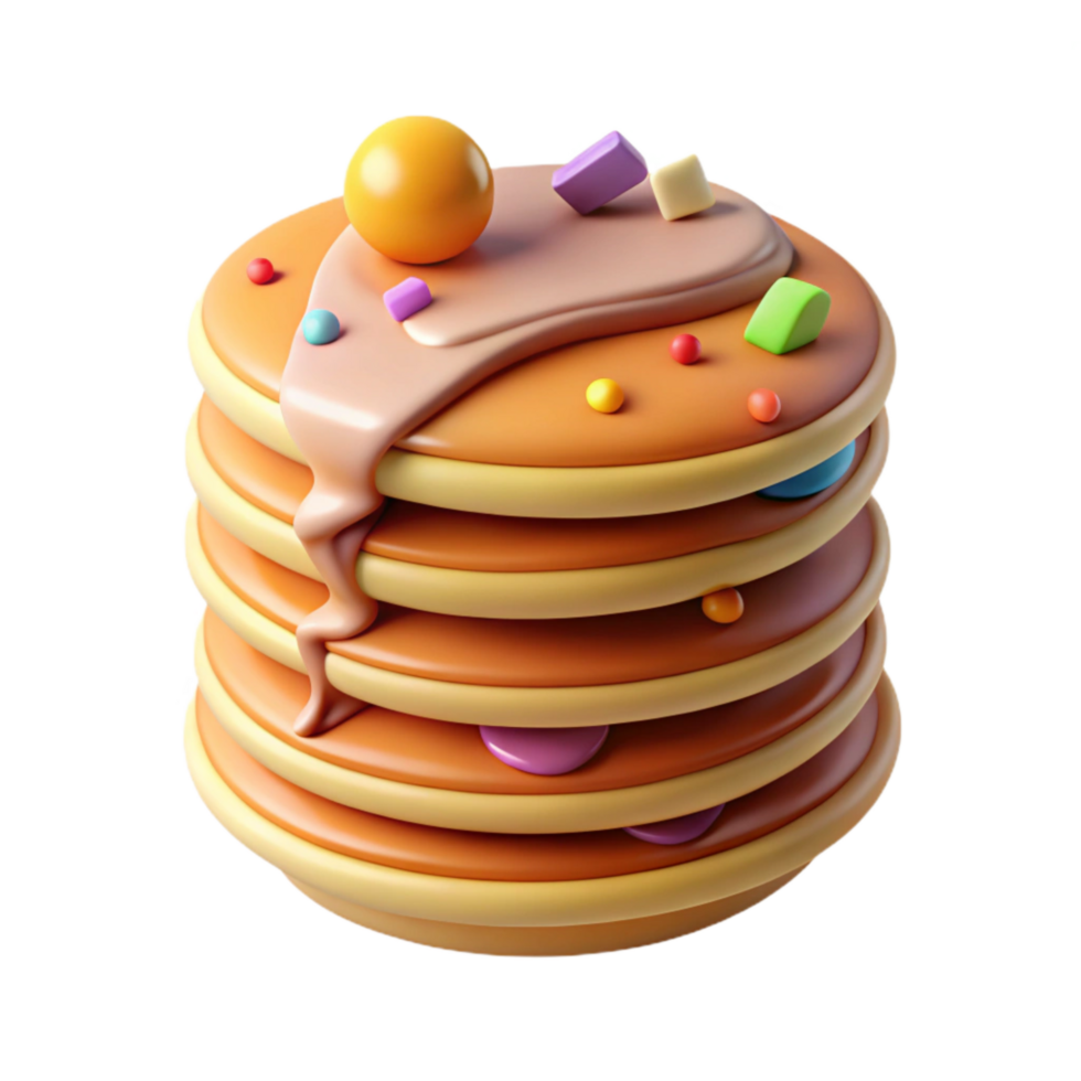 magnificent contemporary Stack of Pancakes Side View Transparent high resolution png