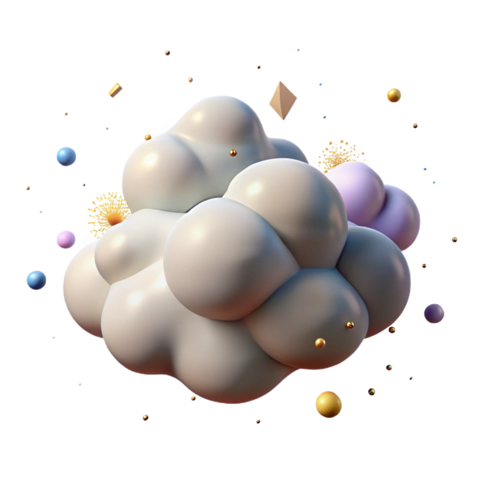 extraordinary artistic Group of Clouds Cutout with Realistic Shadows professional png
