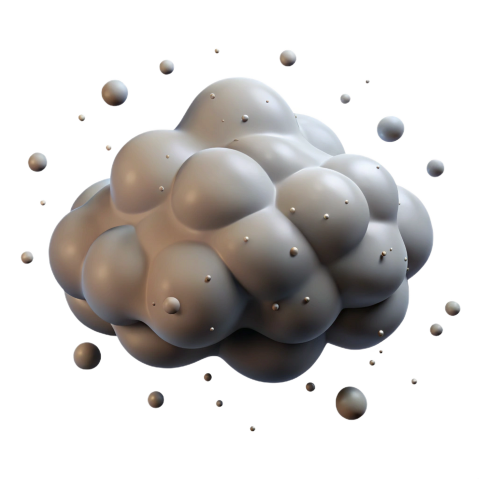 elegant abstract Polluted Air Cloud Gray Color Isolated Element original png