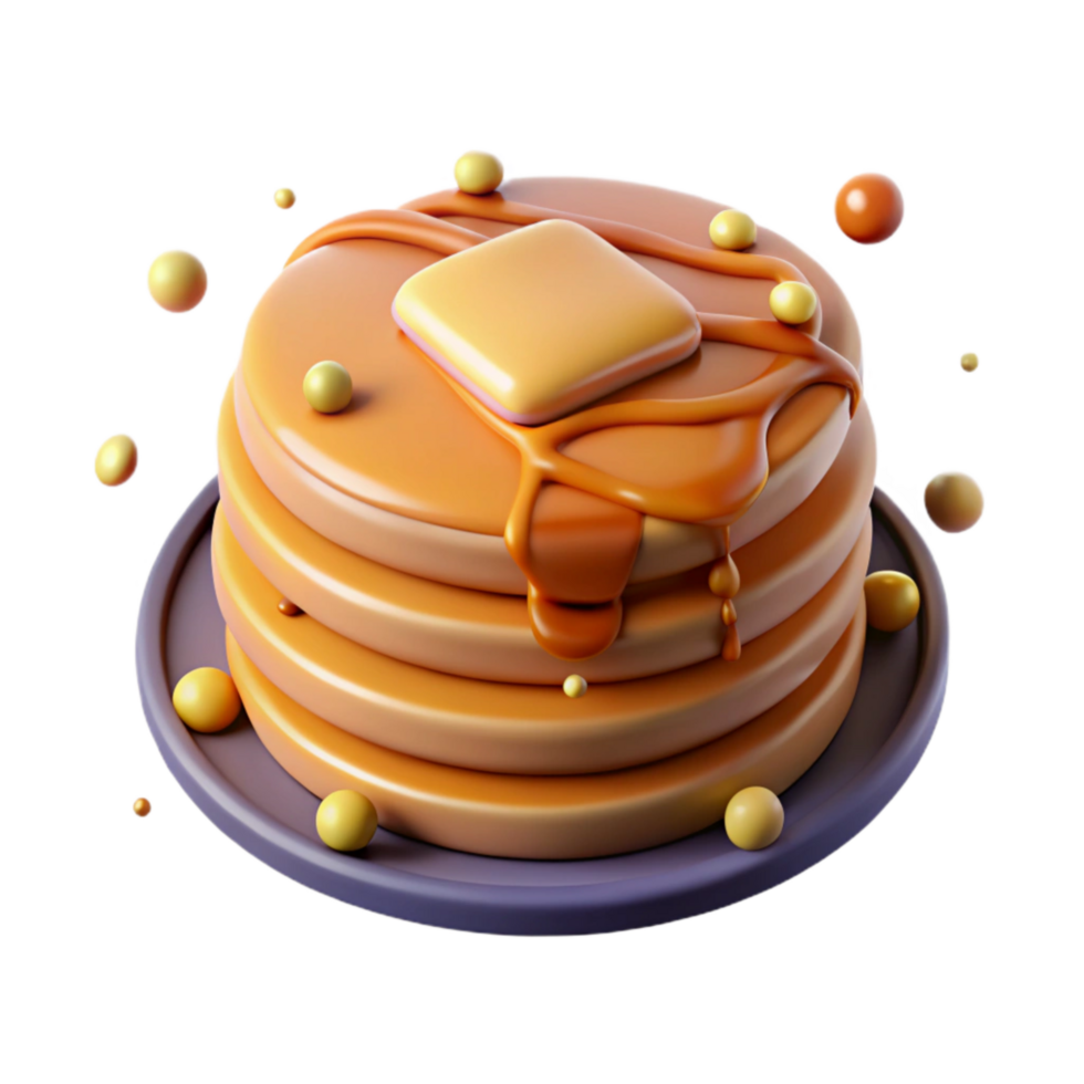 impressive modern Stack of Pancakes with Syrup Drizzled Transparent Background detailed png