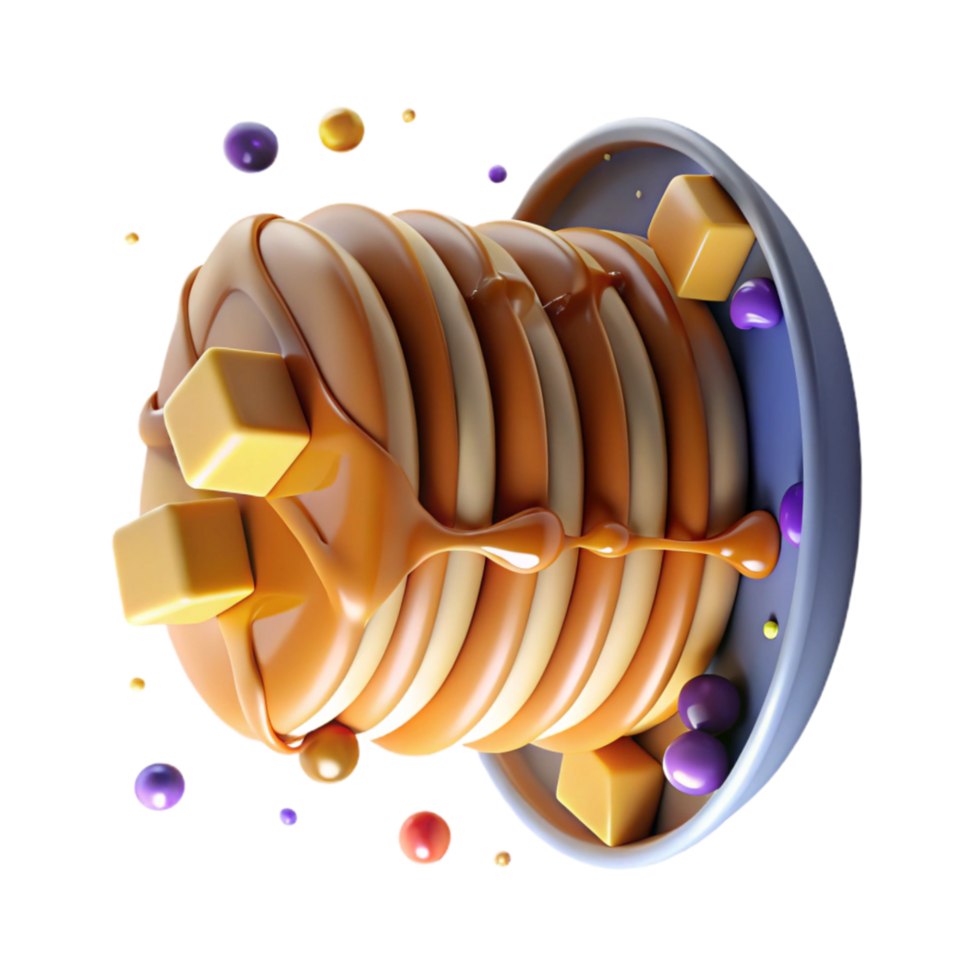 impressive traditional Stack of Pancakes with Syrup Drizzled Transparent Background authentic png