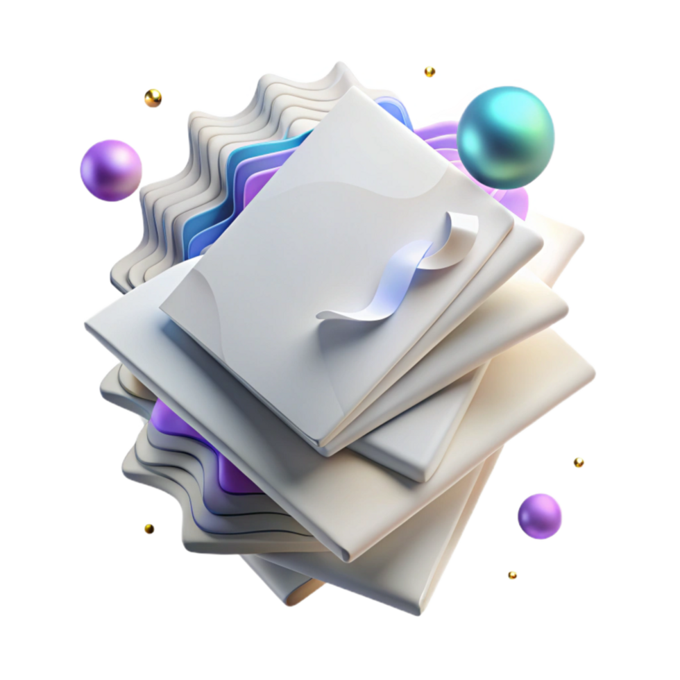 impressive traditional Stack of Papers Blank White Cutout professional png