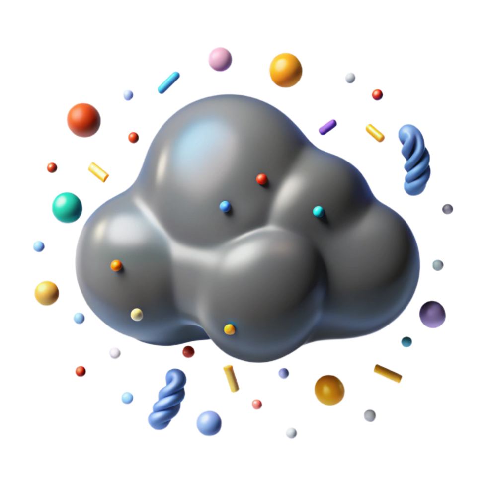 vibrant modern Grey Rain Cloud Isolated with Realistic Texture detailed png