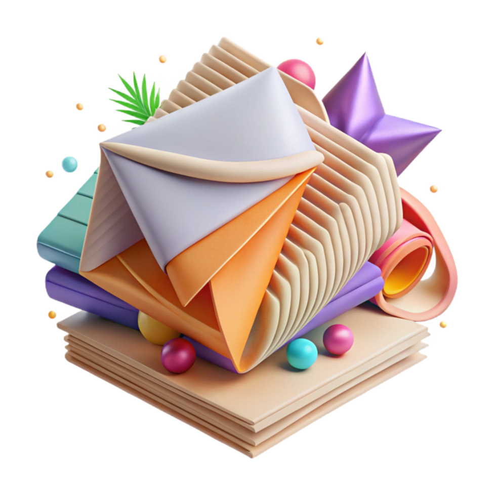 wonderful traditional Stack of Paper with Folded Corner Cutout premium png
