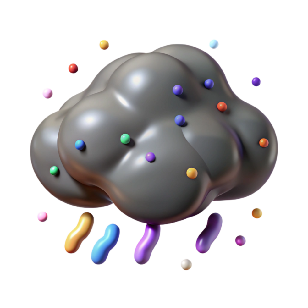 vibrant traditional Grey Rain Cloud Isolated with Realistic Texture detailed png