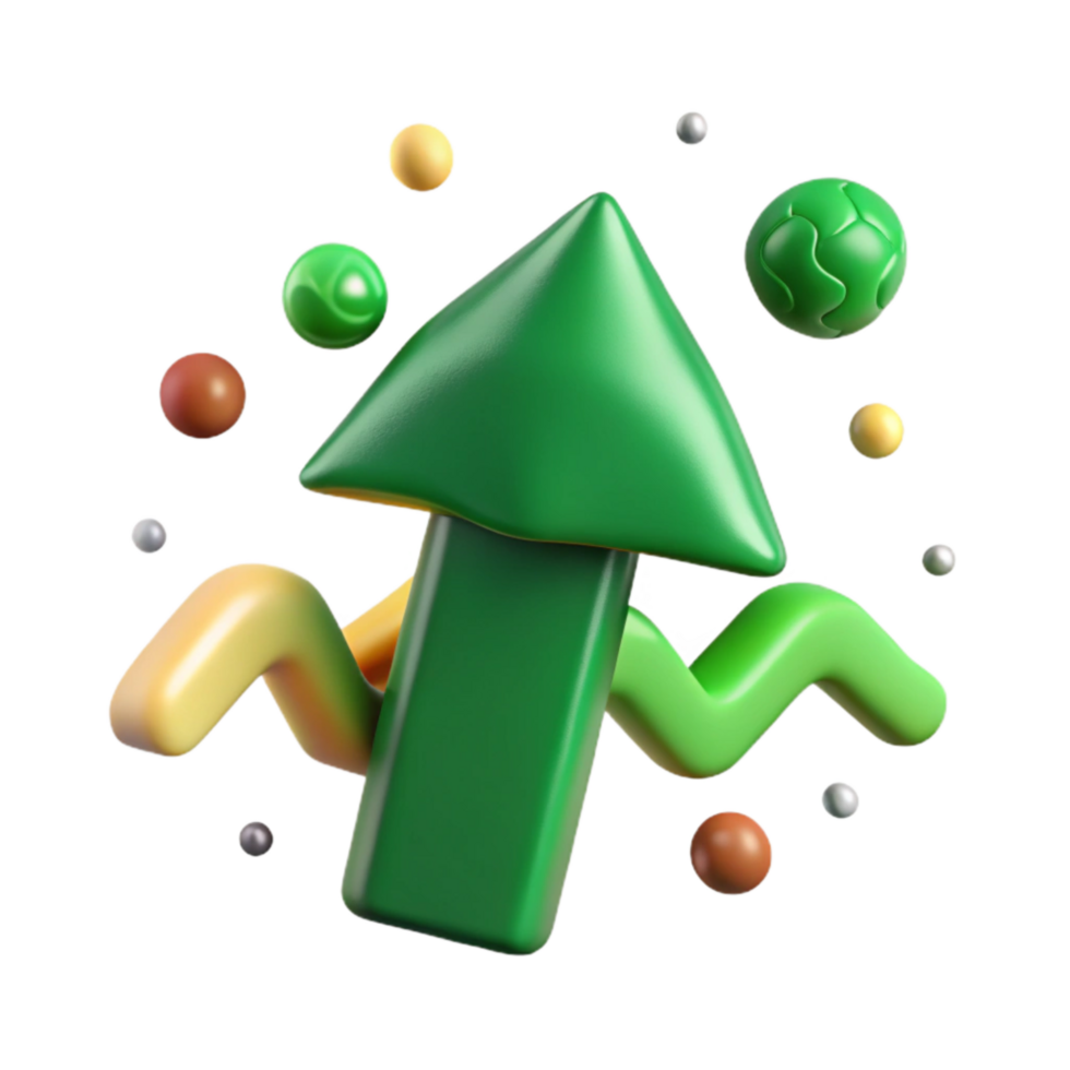 serene classic Green Arrow Pointing Upward Transparent Background genuine png