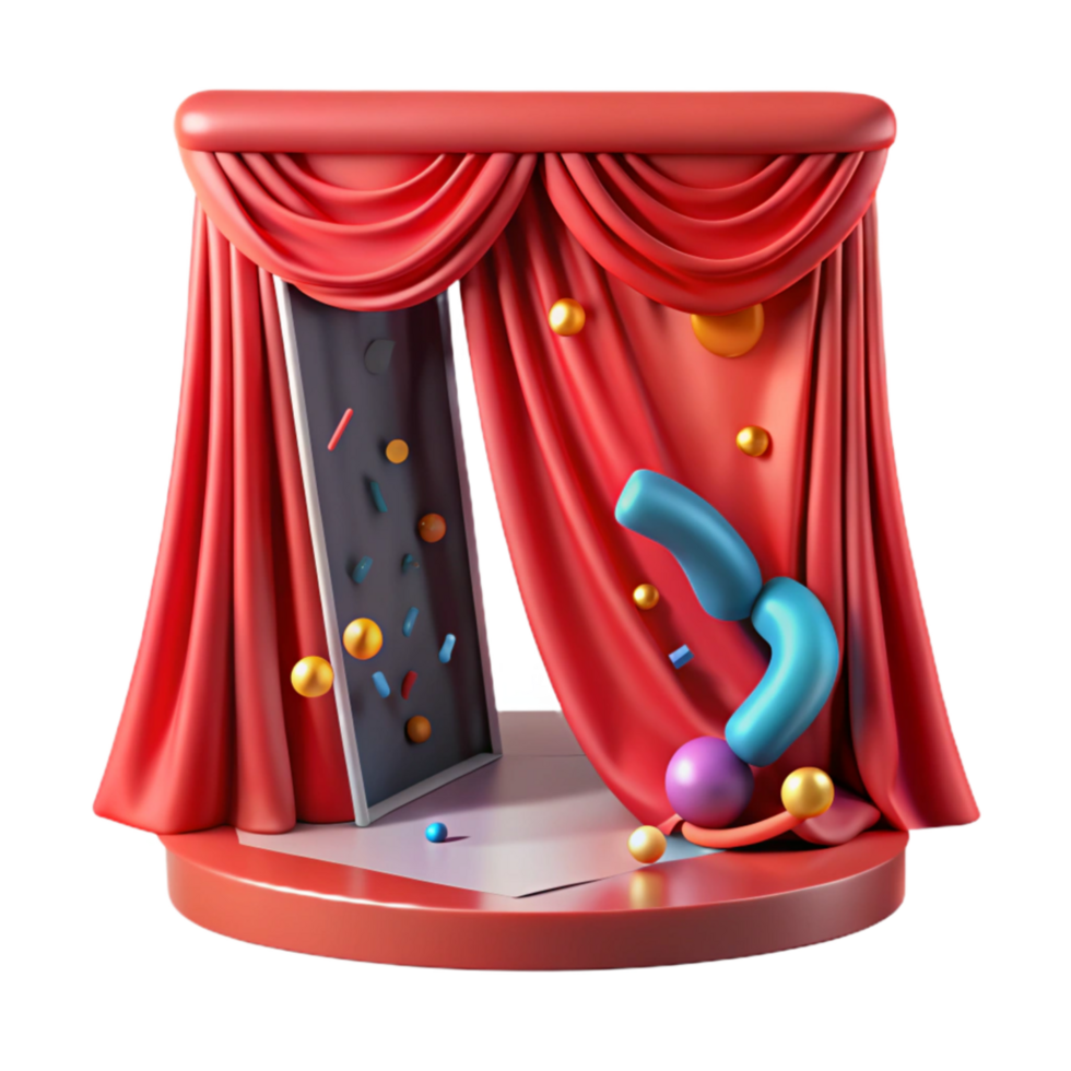 extraordinary artistic Stage Curtain Red Velvet Texture Transparent Background high resolution png
