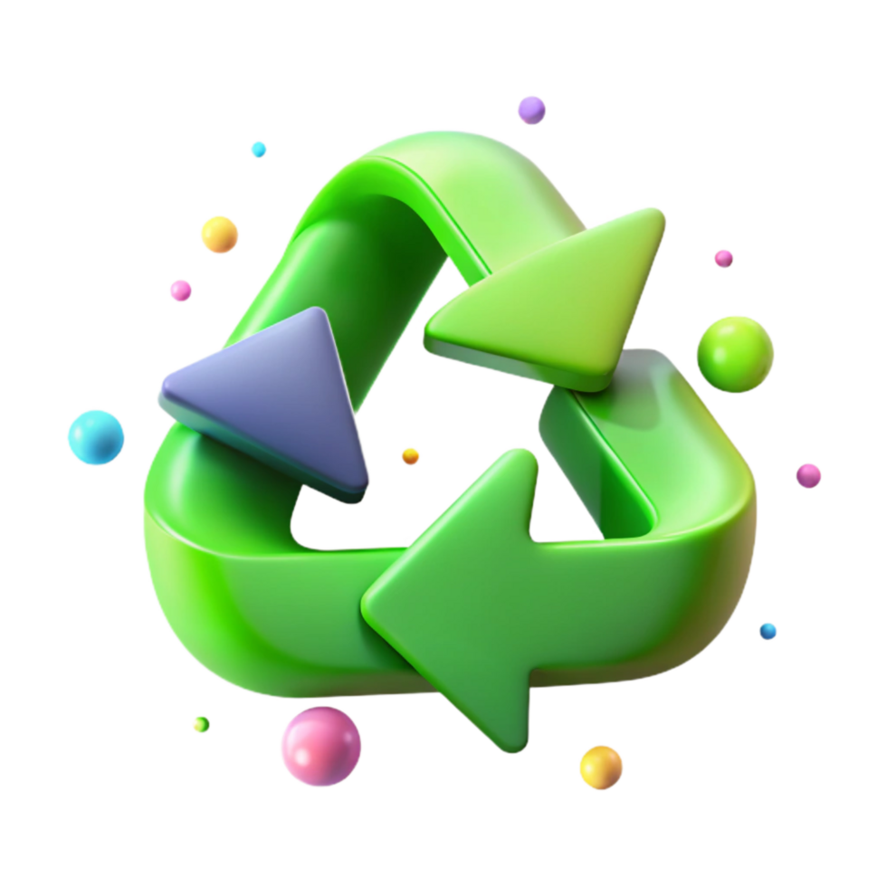 extraordinary creative Recycling Symbol Icon Green Gradient Isolated premium png
