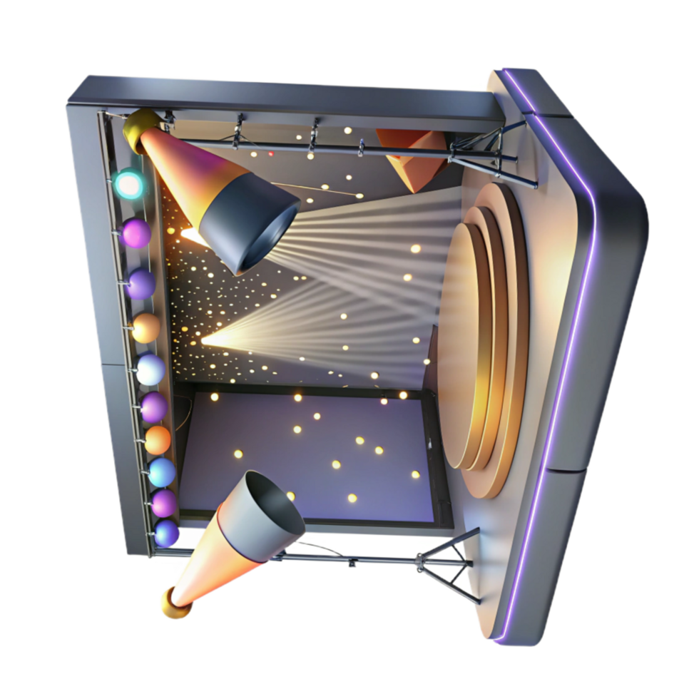 dramatic creative Stage Lights Spotlight Beam Cutout with Dramatic Illumination professional png