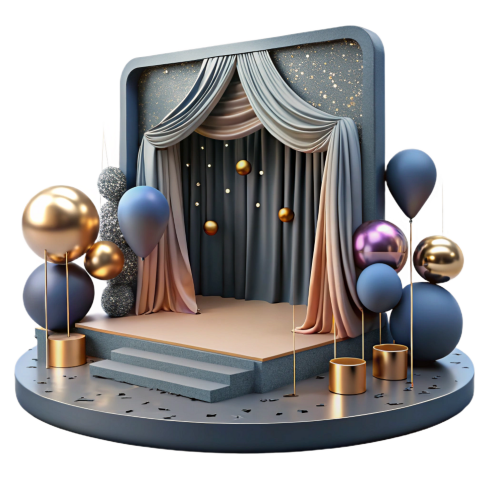 elegant classic Stage Design Setting the Scene for Dance Transparent Background with Visual Elements detailed png
