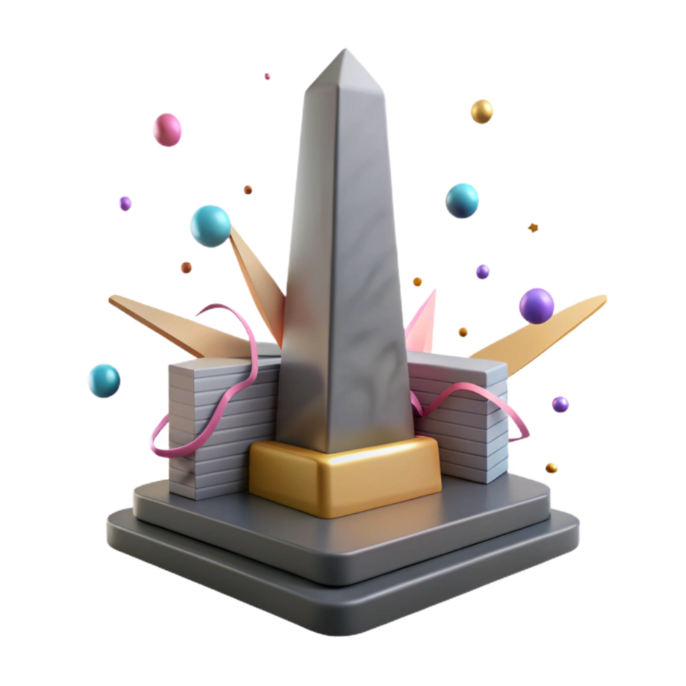 extraordinary minimalist Preserved Monument Obelisk Silhouette Isolated premium png