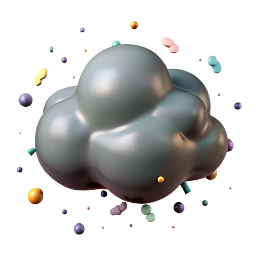 dramatic classic Gray Cloud Isolated with Darker Shade premium png