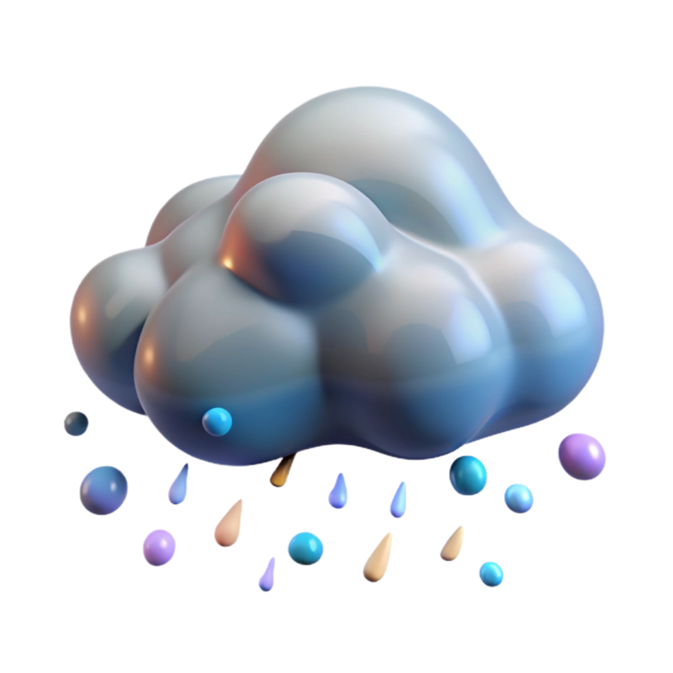 beautiful abstract Realistic Rain Cloud Cutout with Transparency genuine png