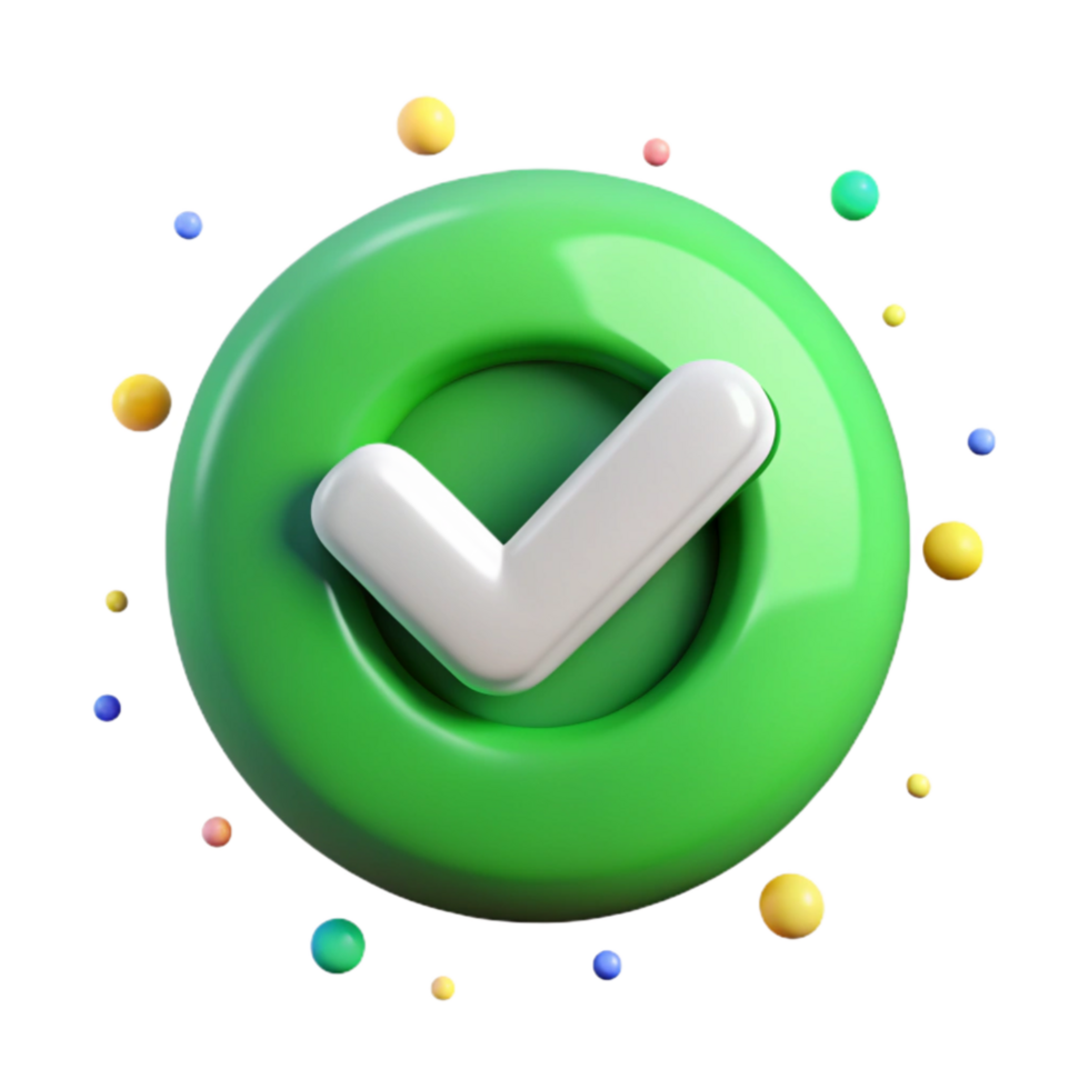 beautiful classic Green Checkmark Icon Transparent Background png
