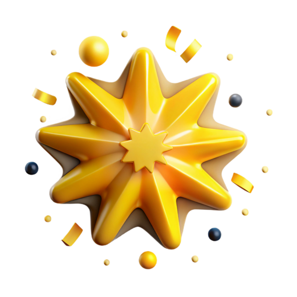 magnificent classic Starburst Icon Bright Yellow Transparent Background original png