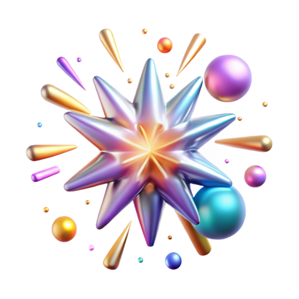 magnificent minimalist Starburst Bright and Shining Isolated on Transparent Background authentic png