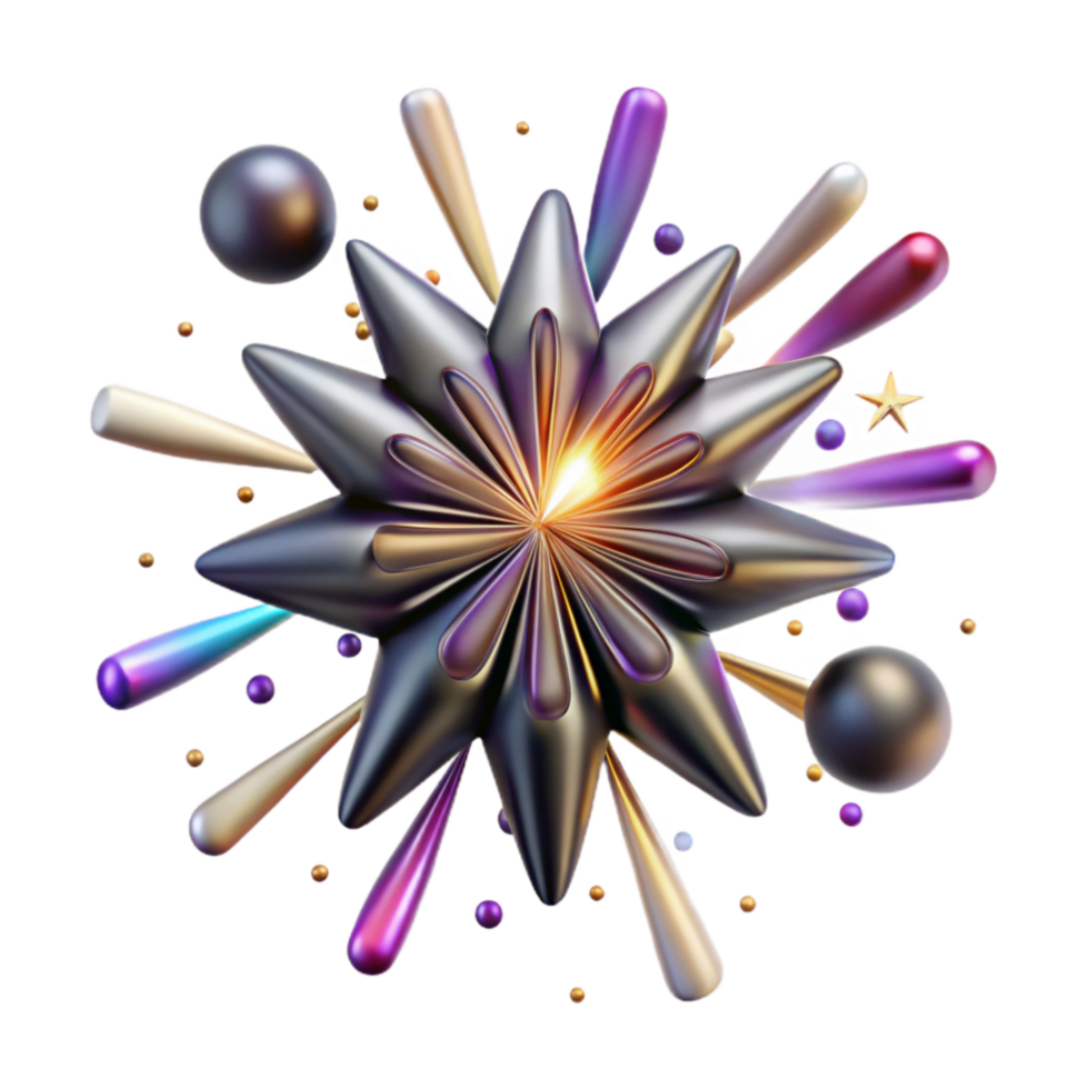 vibrant creative Starburst Bright and Shining Isolated on Transparent Background authentic png