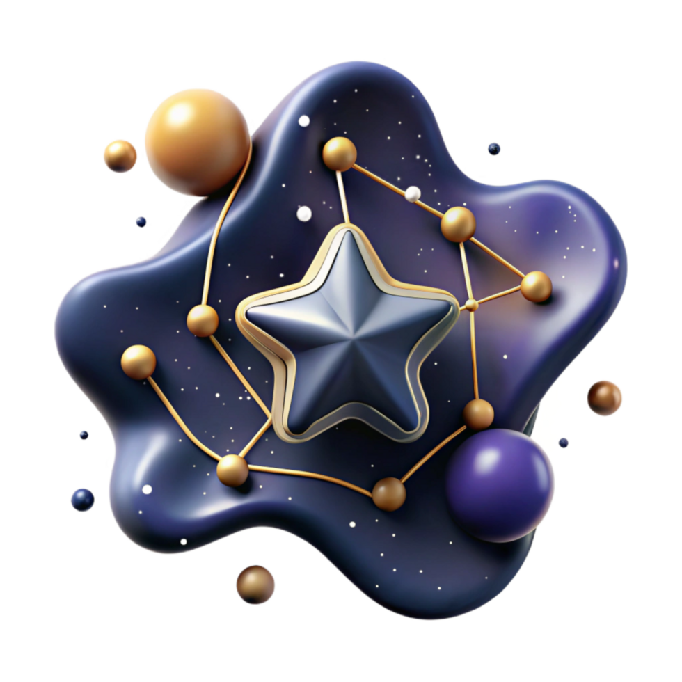 stunning modern Star Constellation Diagram Isolated with Labeled Stars 4K png