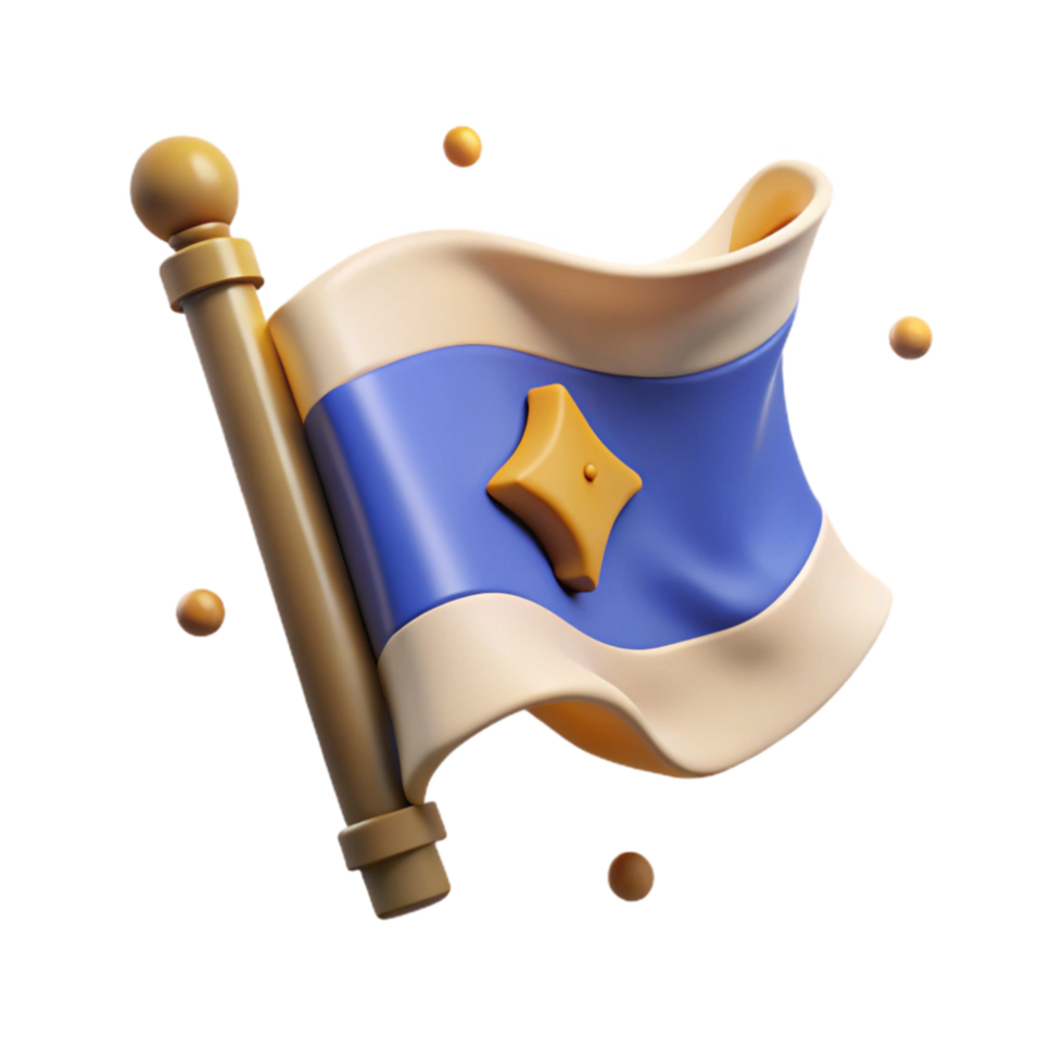 magnificent traditional Historical Flag Icon Isolated with Realistic Texture original png