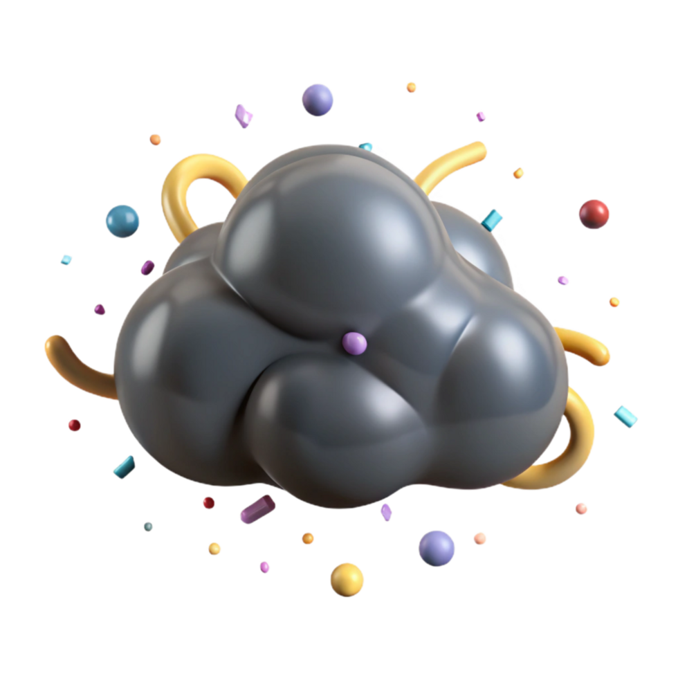 dramatic modern Gray Cloud Isolated with Darker Shade png