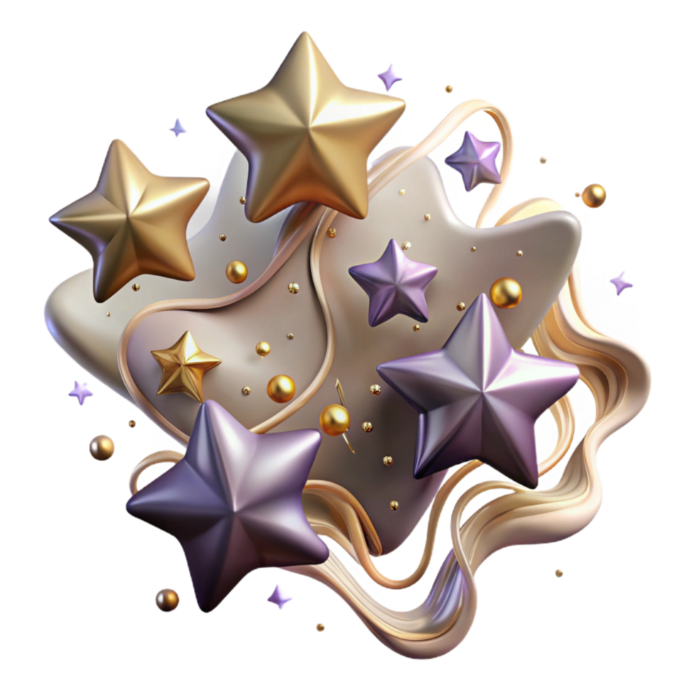 serene modern Starfield with Twinkling Stars Transparent Background detailed png