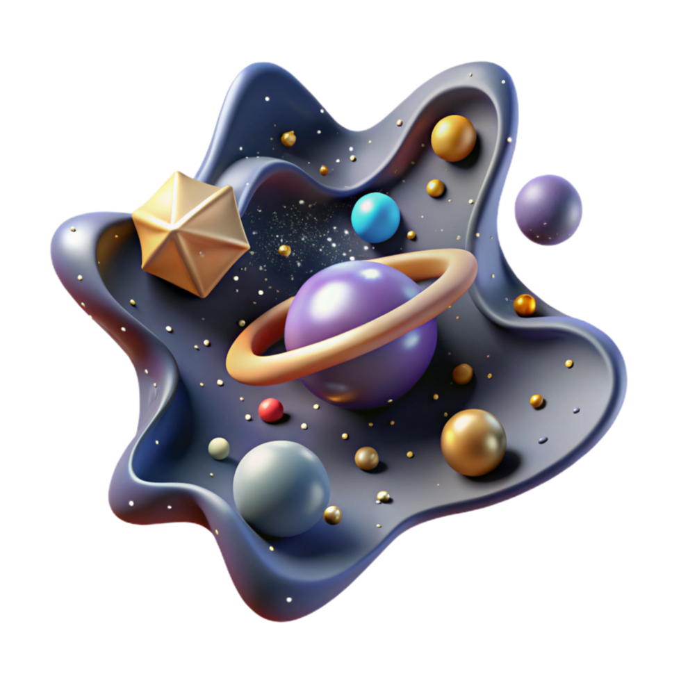 serene abstract Star Field with Distant Galaxy Cutout high quality png