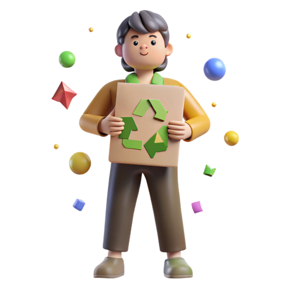 serene classic Person Holding Sign Promoting Recycling Isolated Cutout high resolution png