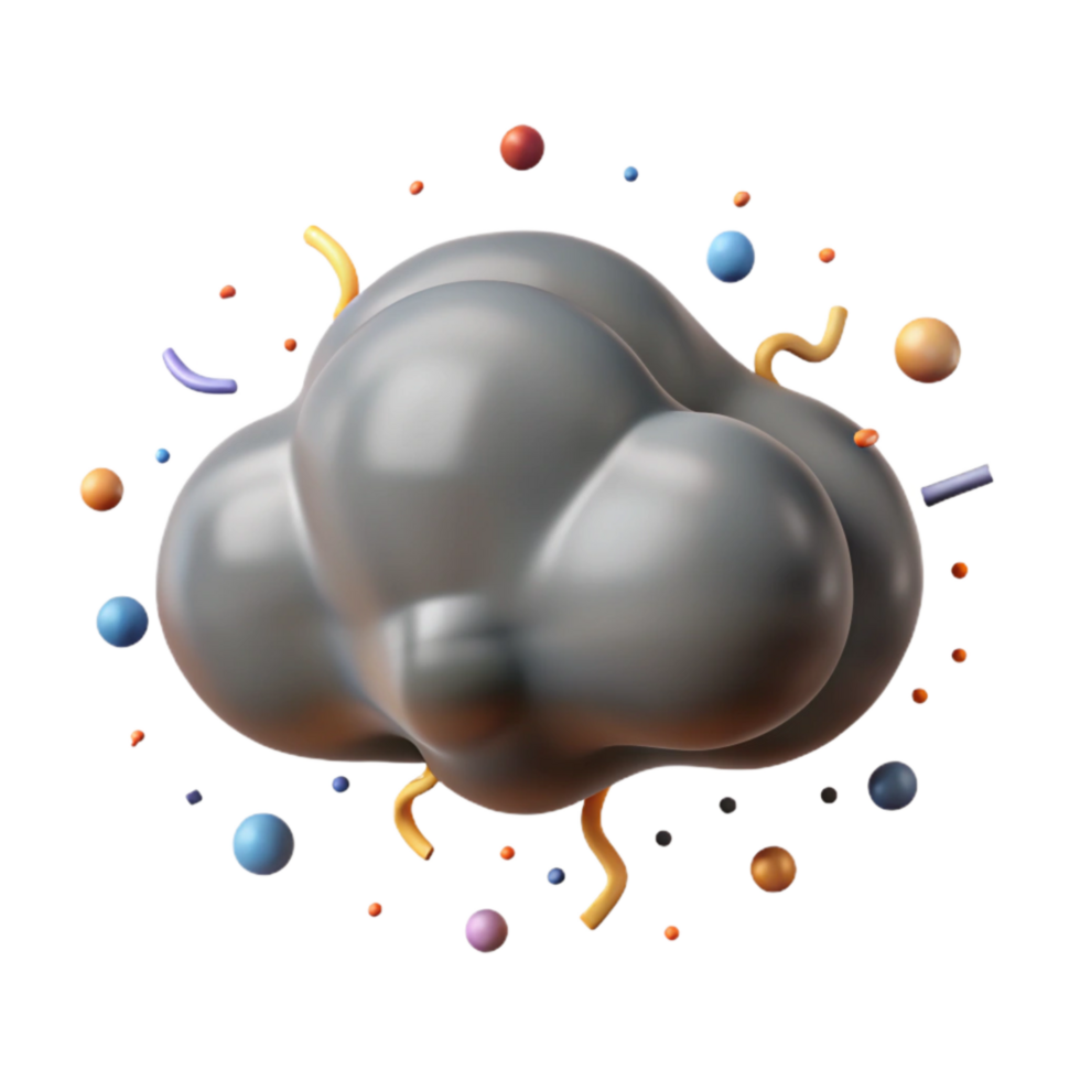 extraordinary artistic Gray Cloud Isolated with Darker Shade premium png