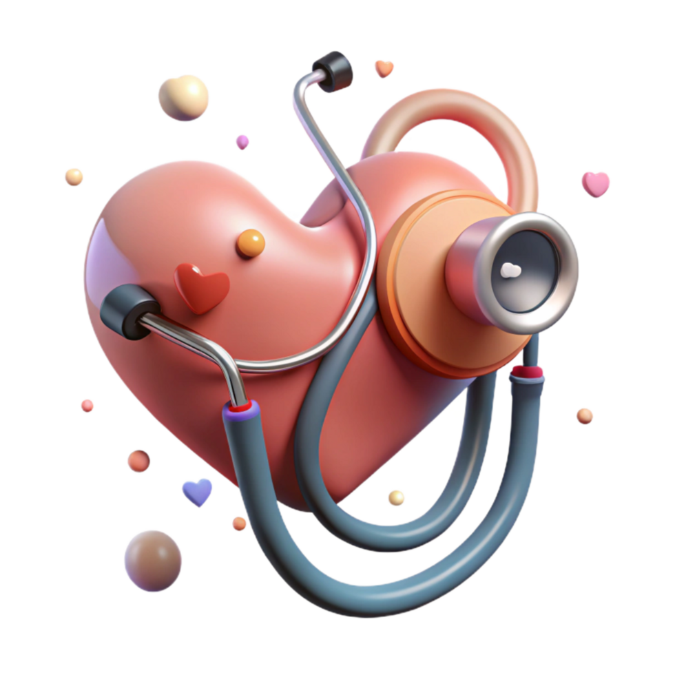 beautiful rustic Stethoscope Wrapped Around Heart Transparent Background exclusive png