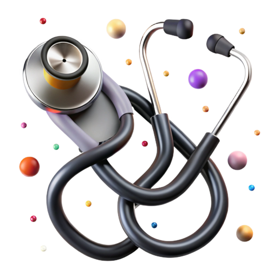 beautiful vintage Stethoscope Black and Silver Isolated Cutout genuine png