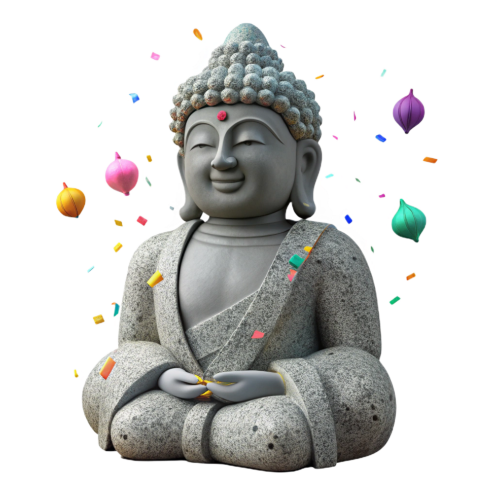 beautiful vintage Stone Idol Statue Front View Isolated premium png