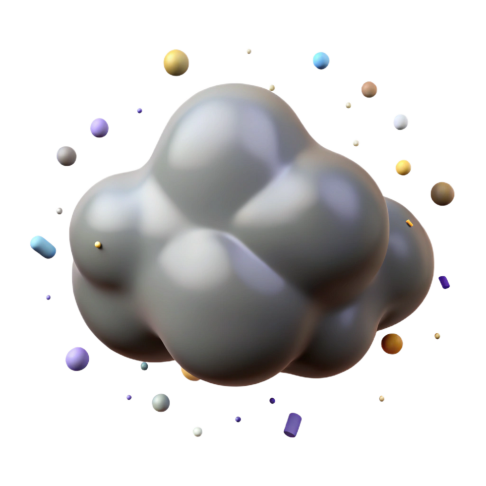 wonderful modern Gray Cloud Isolated with Darker Shade png