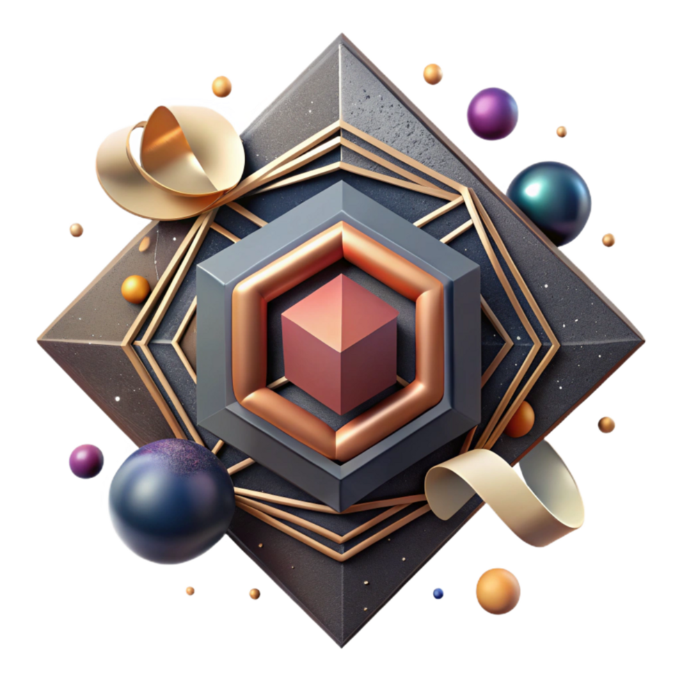 beautiful rustic Stylish Geometric Community Logo Design Transparent Background authentic png