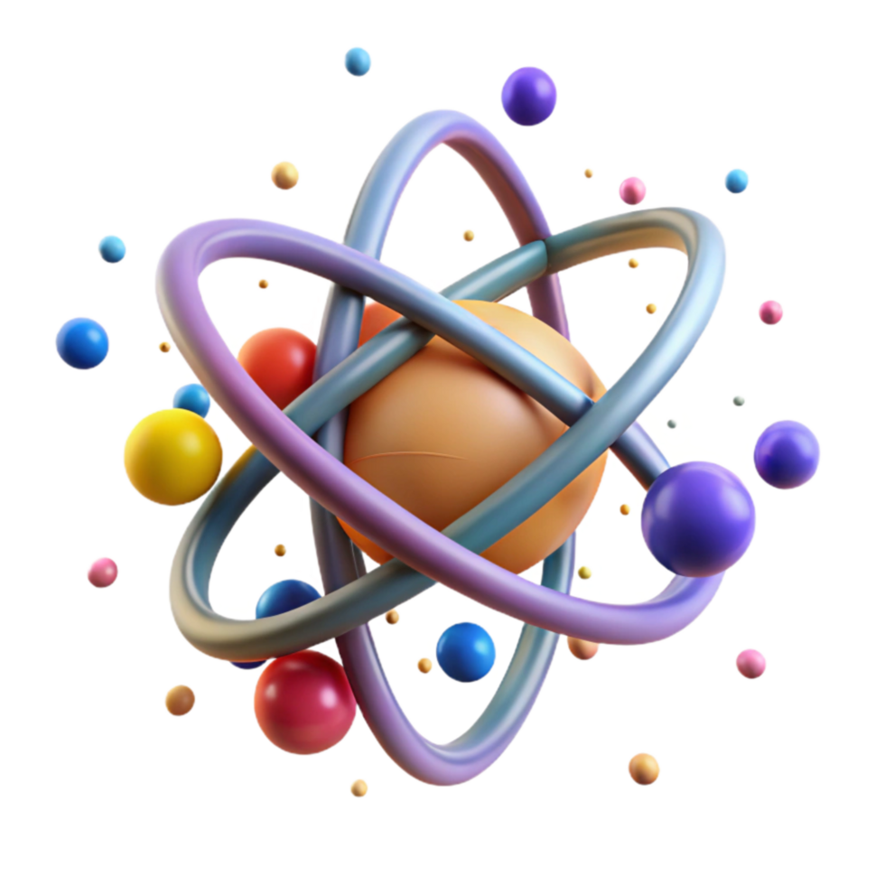 wonderful vintage Stylized Atom Model Cutout with Transparent Background authentic png