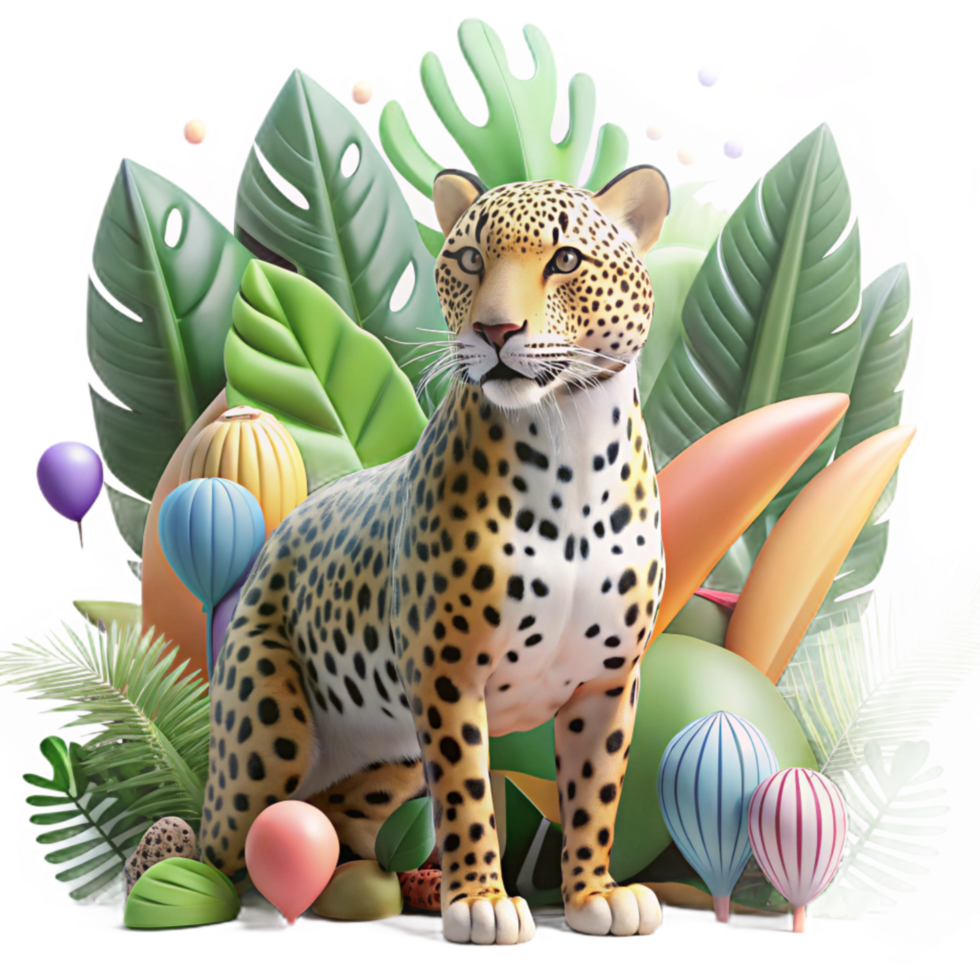 magnificent vintage Jaguar Hiding in Shrinking Jungle Transparent Background png